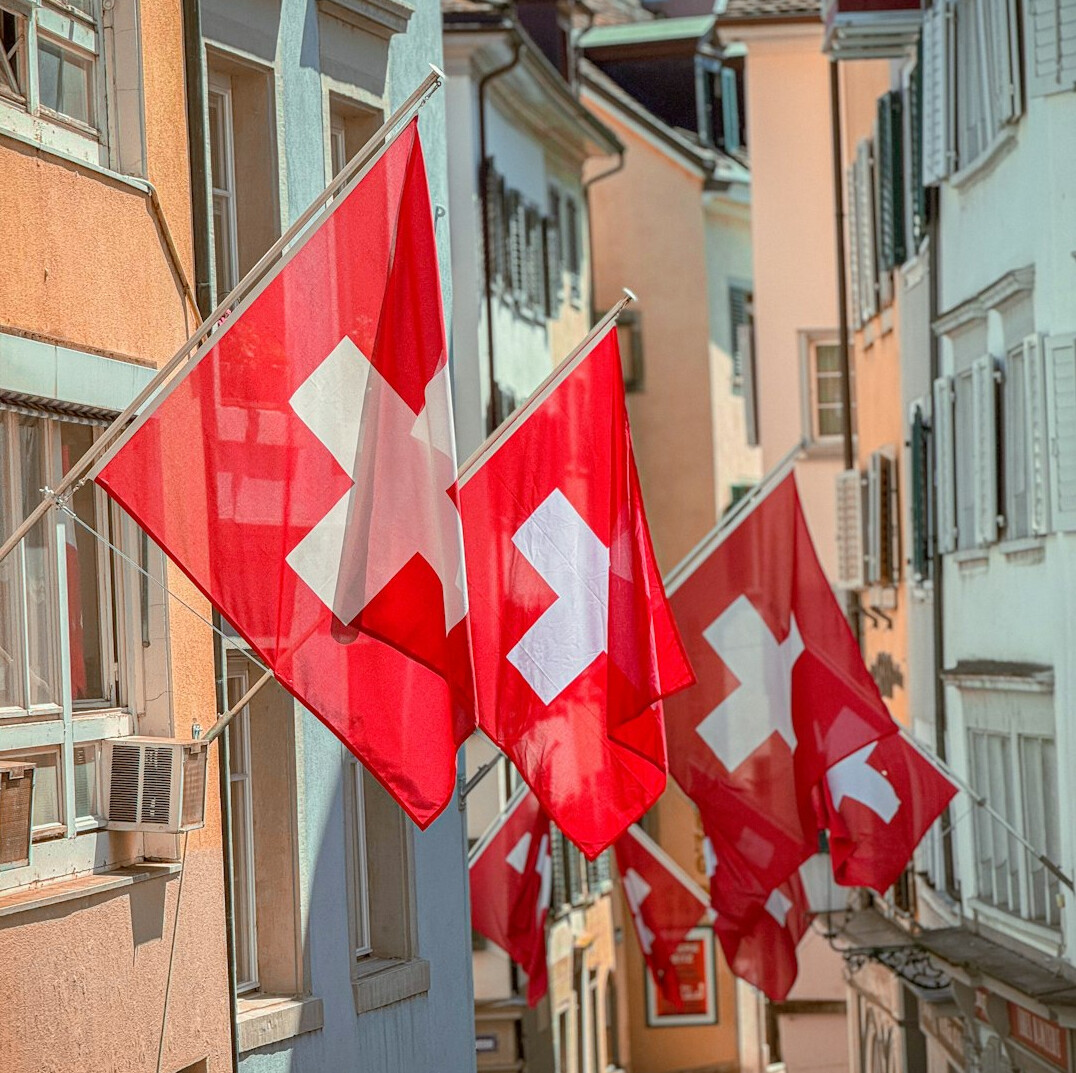 swiss flag waving